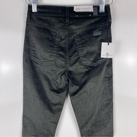 NEW 7 For All Mankind The Ankle Gwenevere Skinny Jeans Evergreen Velvet Size 23 - Picture 5 of 9